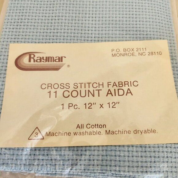 🪻BOGO🪻 Raymar Cross Stitch Fabric Aida 11 Count 2 Pc Blue & Pink 12”x 12”‎ - Picture 5 of 8